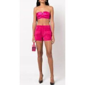 RTA Noa Top Bandeau Bra Sz 6 Cropped Hot Pink‎ Barbie Sexy Club Party Designer